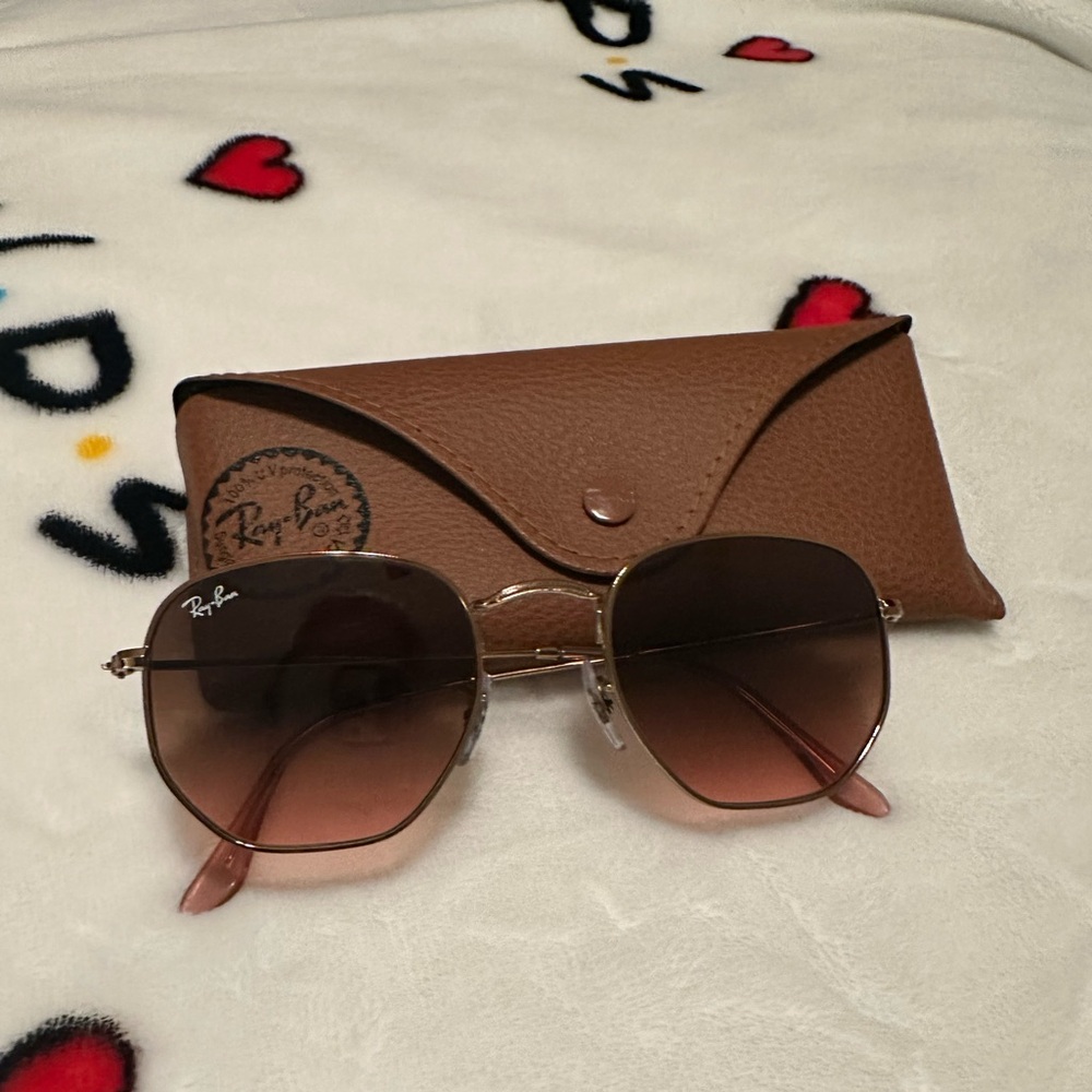Women’s Ray Bans Hexagonal Sunglasses - Polished Copper